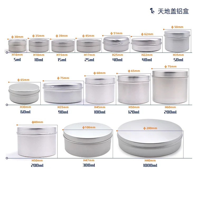 Luxury Black Round Aluminum Tin Cans 4oz Round Metal Tin Container Screw Top Steel Tin Cans