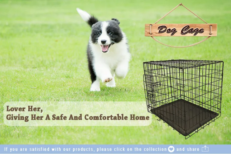 Outdoor Metal Portable Folding Dog Cage Crate Carrier Indoor Wire Pet