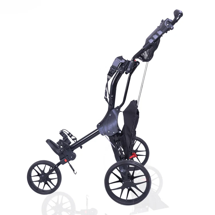 Portable Foldable Aluminum 3-wheel Golf Push Trolley Exw Price Golf ...