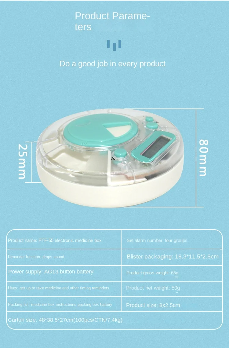 Factory Model Portable Timing Medicine Box Timer Smart OLED Bar Design ...