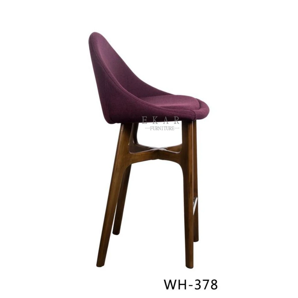 Modern Bar Stool Armless Wooden Leg Upholstered PU Leather Counter Height Stools Bar Chair manufacture