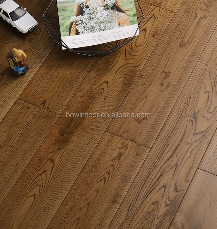 150 mm brown hand scarped oak hardwood  flooring.jpg