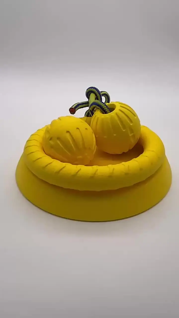 Bite Resistant Camouflage Color EVA Foam Floating Flying Disc Ring Rope  Ball Training Pet Dog Toy Tug of War Toy Pull Loop, image size:720x1280