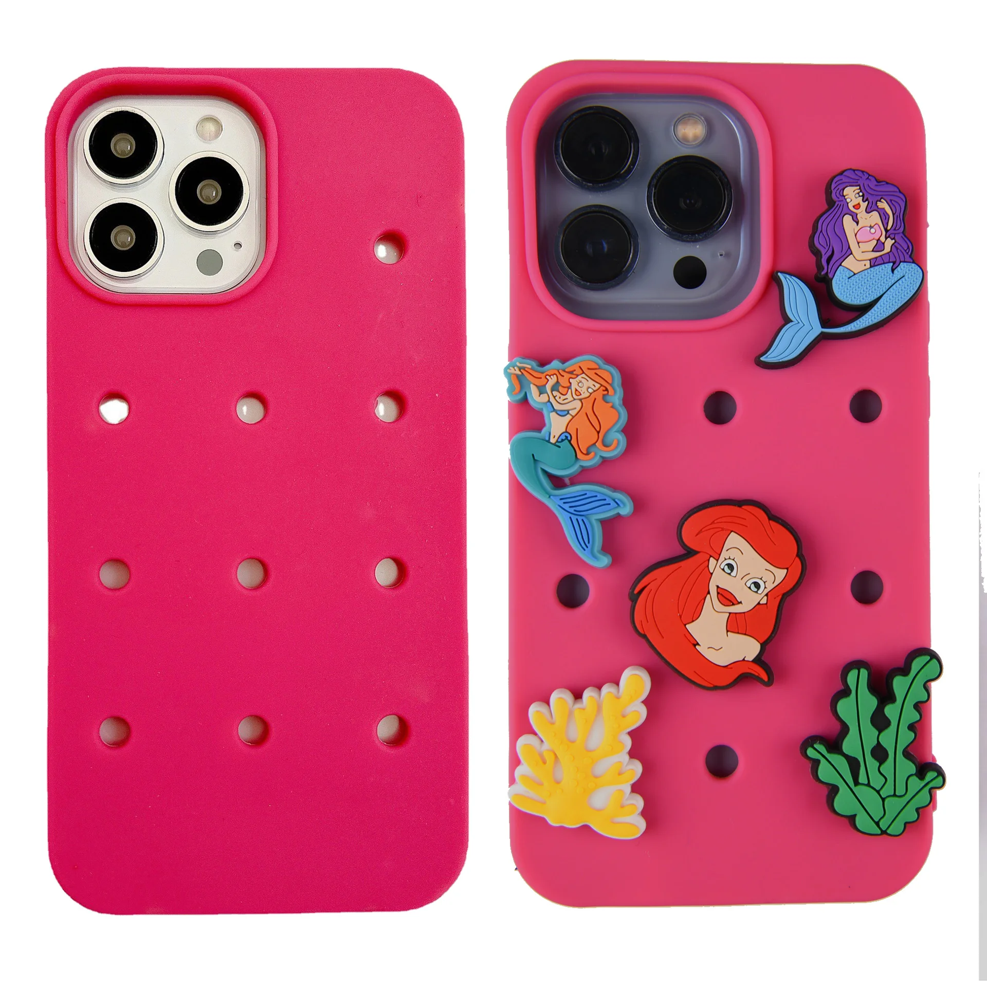 Hot Selling In Stock Multi Color Silicone Mobile Phone Cases Diy Charms