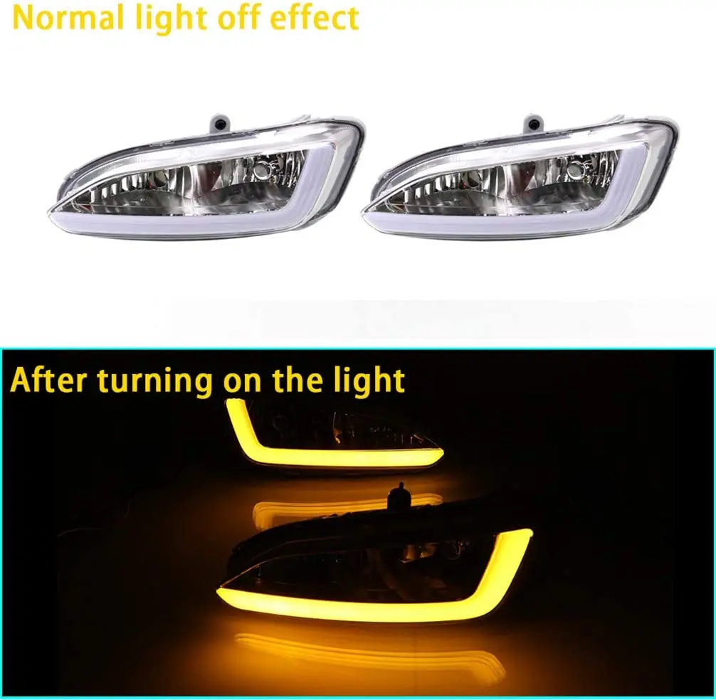Led Drl Light Dual Color For Hyundai Santa Fe 2013 2014 2015 Fog Lamp