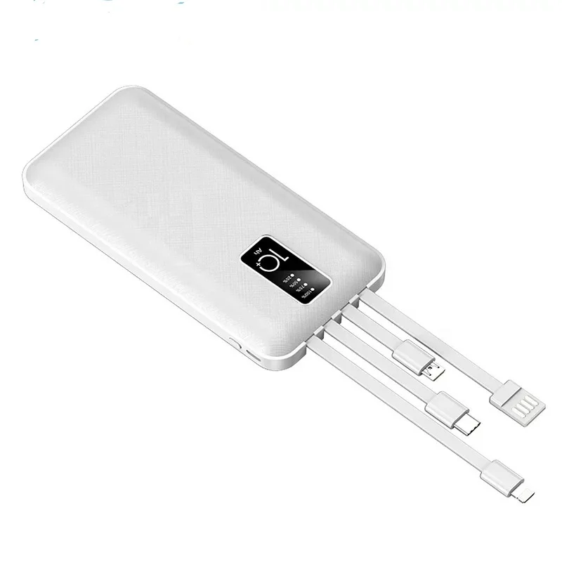 2020 new digital display power bank fast charge 20000mah power bank with built-in cables - ANKUX.COM