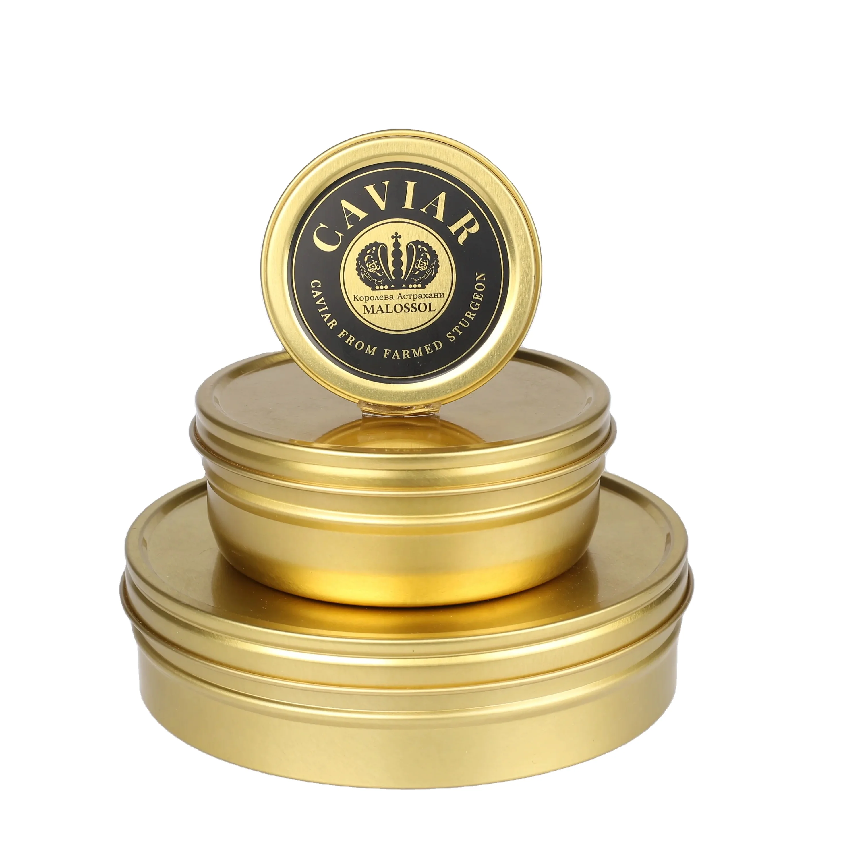 Big Medium Small Sizes Vaccum Caviar Box Tin With Custom Designs Round ...