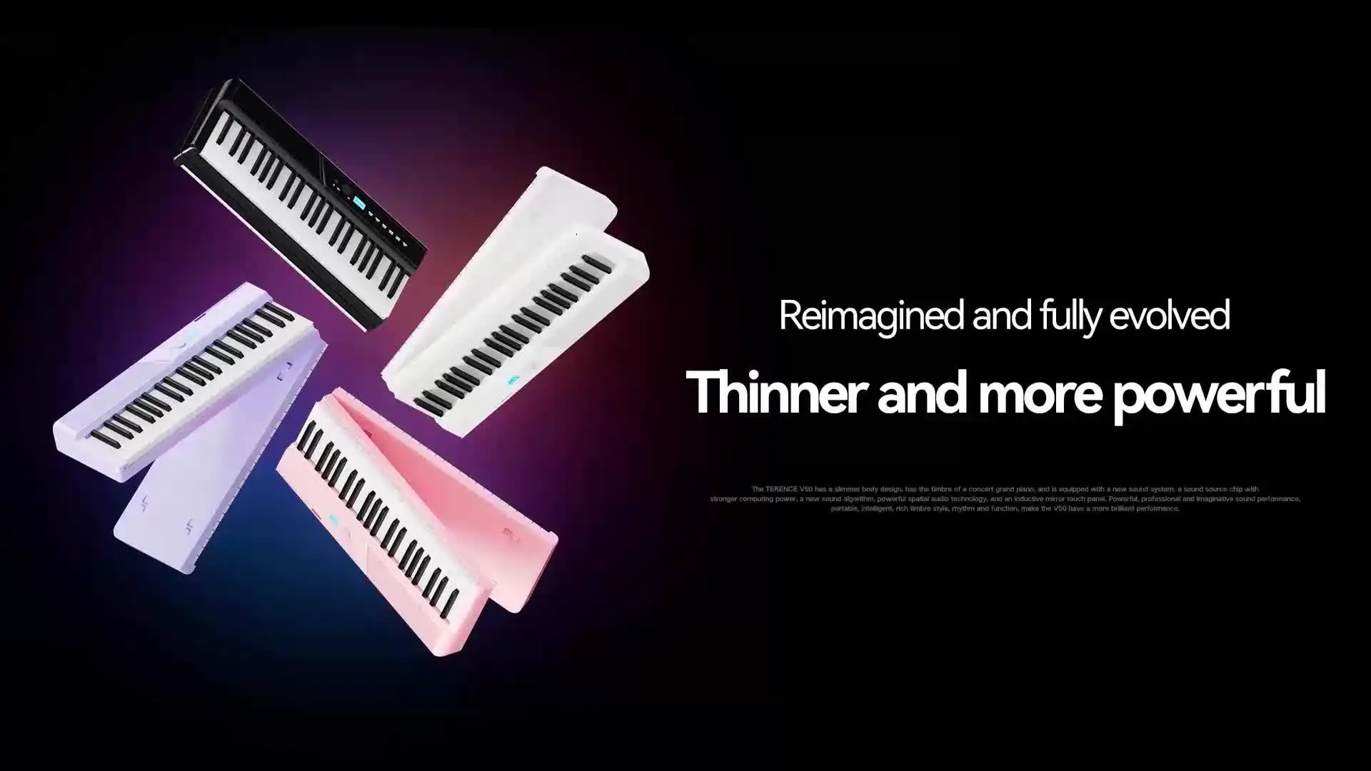 Terence V50ポータブル88キーデジタル音楽キーボード折りたたみ式電気