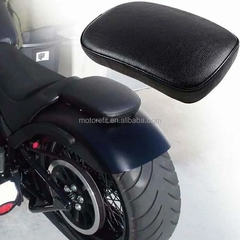5cm Thick Soft Foam Motorcycle Suction Cup Type Seat Black Synthetic Leather