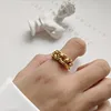 Ins Popular Sterling Silver Jewelry Ring Fashion Hallow Plain Gold Adjustable Knot Ring Girls Open Silver 925 Ring
