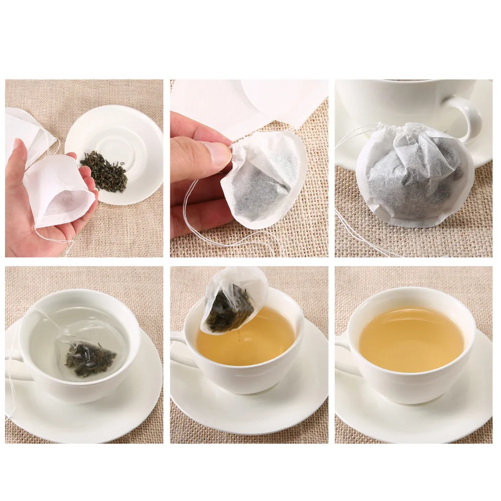 Disposable Empty Round Shape Filter Paper Tea Bag Biodegradable Bags