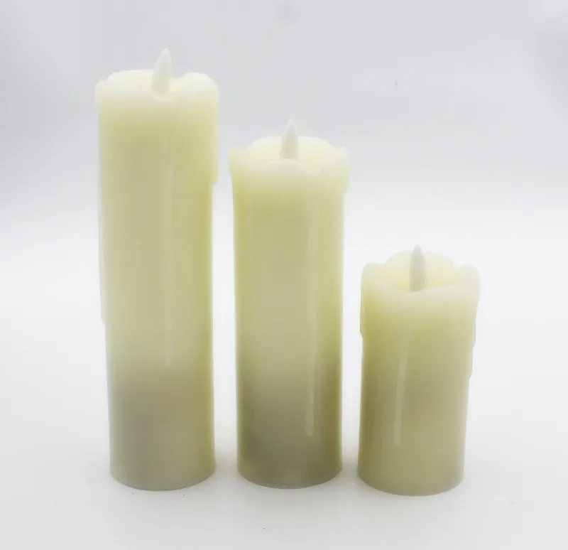 LED flickering wax candle Pure and delicate ivory white Warm and delicate warm yellow lights decorate Christmas