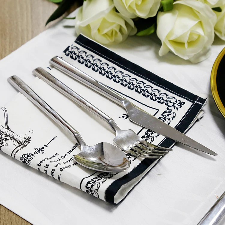 Wholesale High Quality Restaurant Stainless Steel 304 Silver Cutlery Set Knife, fork and Spoon Set