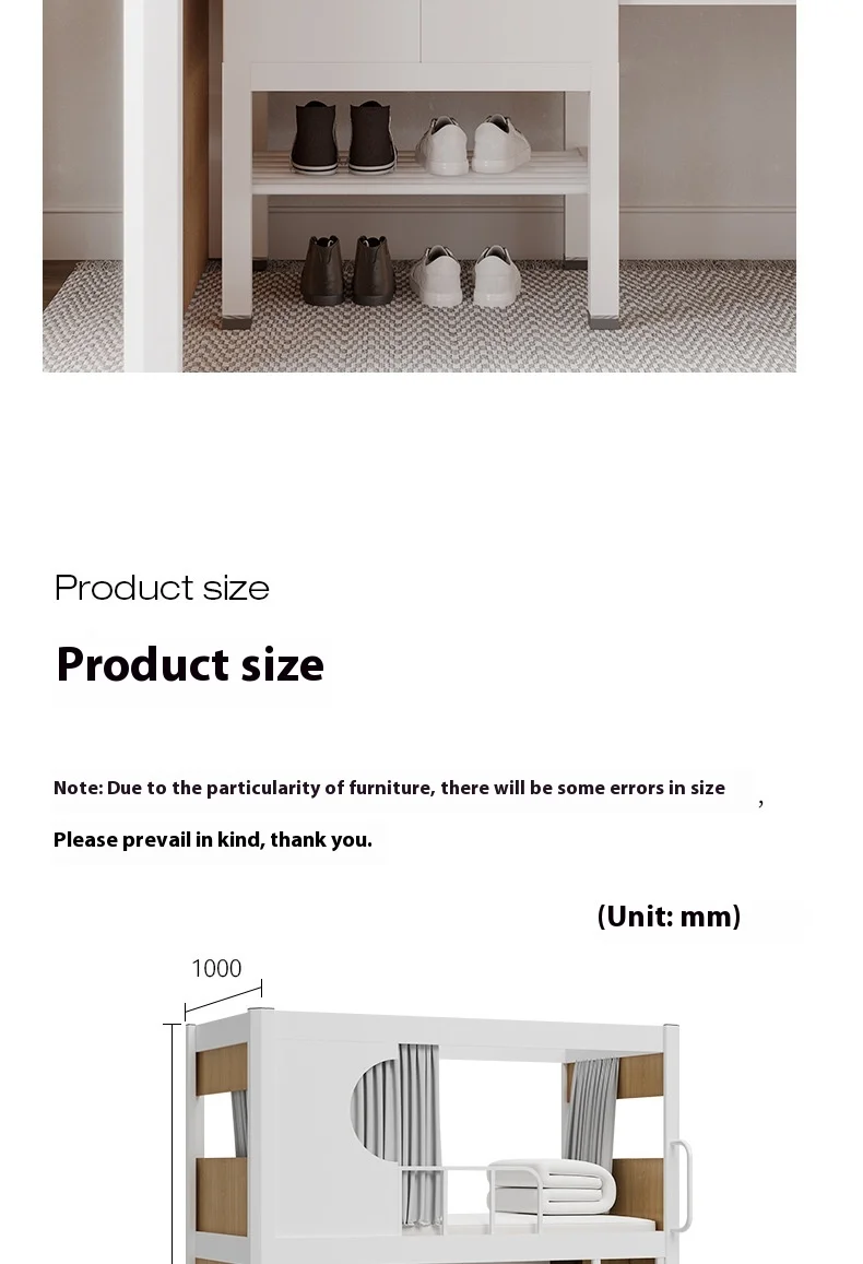 product modern design college dormitory iron frame bunk bed upper lower table loft bed metal apartment bed-19