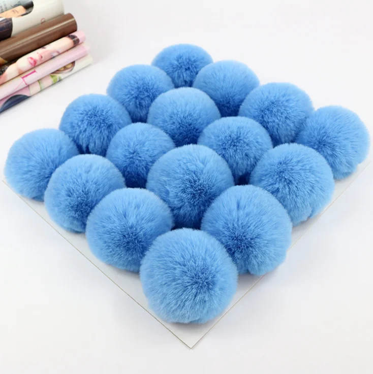 
faux fur pompom Soft 6cm Faux Rabbit Fur Pompom DIY Keychain Handbag Clothing shoes and hats Fur Pompom 