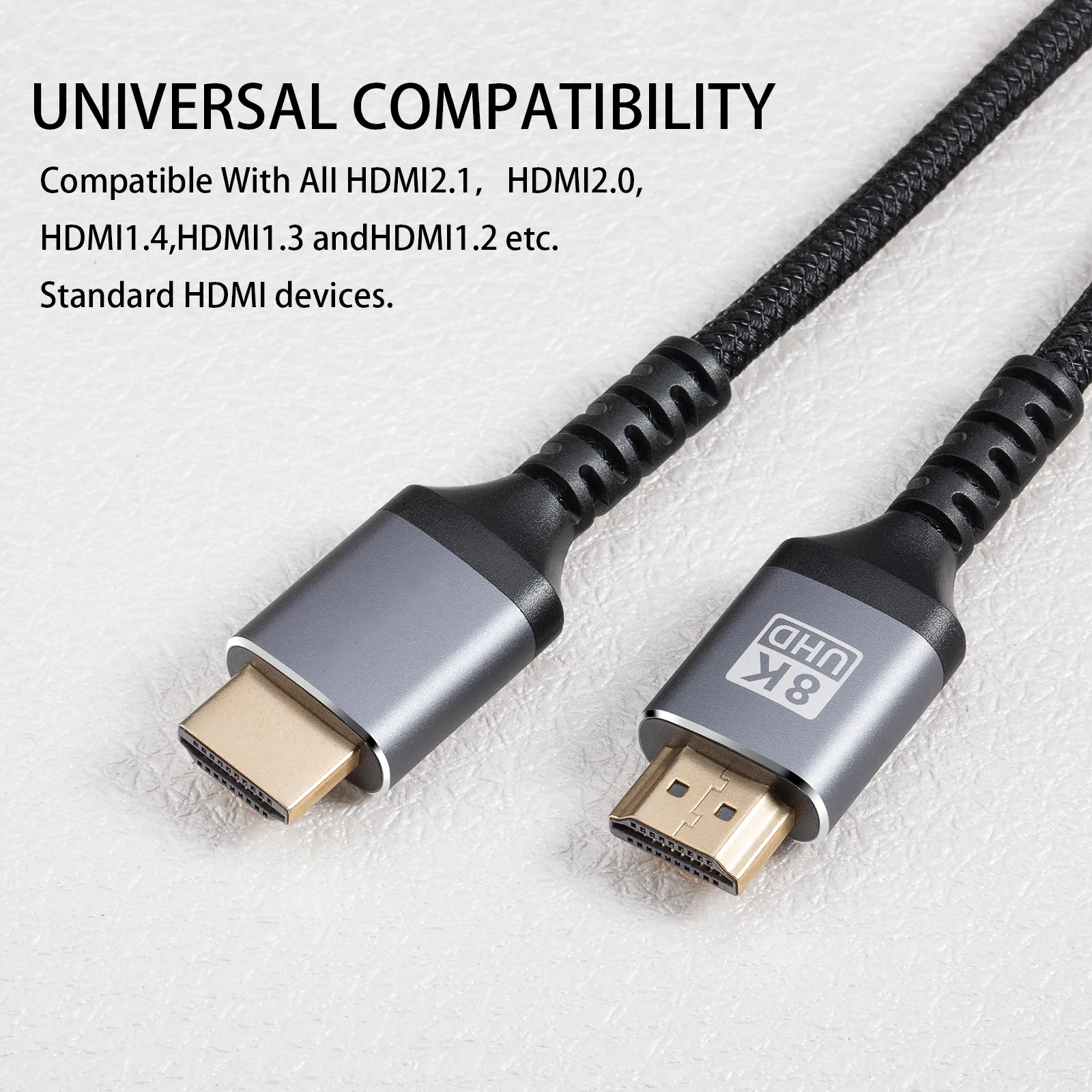 8K HDMI 2.1-kabel 5M, AviBrex Ultra HD 48Gbps Ethernet High Speed 8K @60Hz, 4K @120Hz, HDCP 2.2 & 2.3, UHD HDR 10 , Dolby Vision, 3D, VRR, compatibel met PS5/1/4, 8K Gaming, TV
