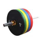 Colourful cheap gym rubber steel barbell plate weight lifting plates set for sale