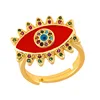 18k gold low titanium band rainbow ring gold women jewelry anillos de oro de diseno para mujeres eveil eye resin rainbow ring