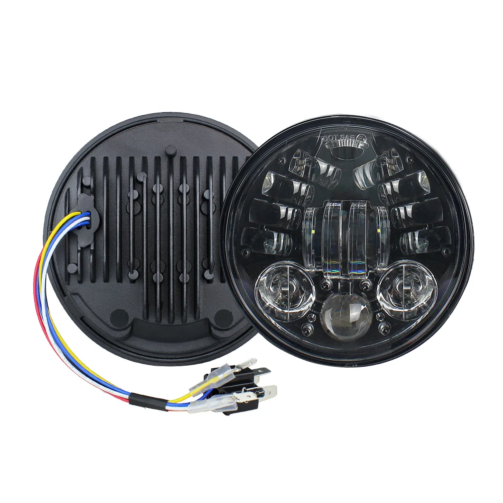 5 3/4" 5.75" inch Round LED Headlight With DRL Amber Turn Signal For Motorcycle