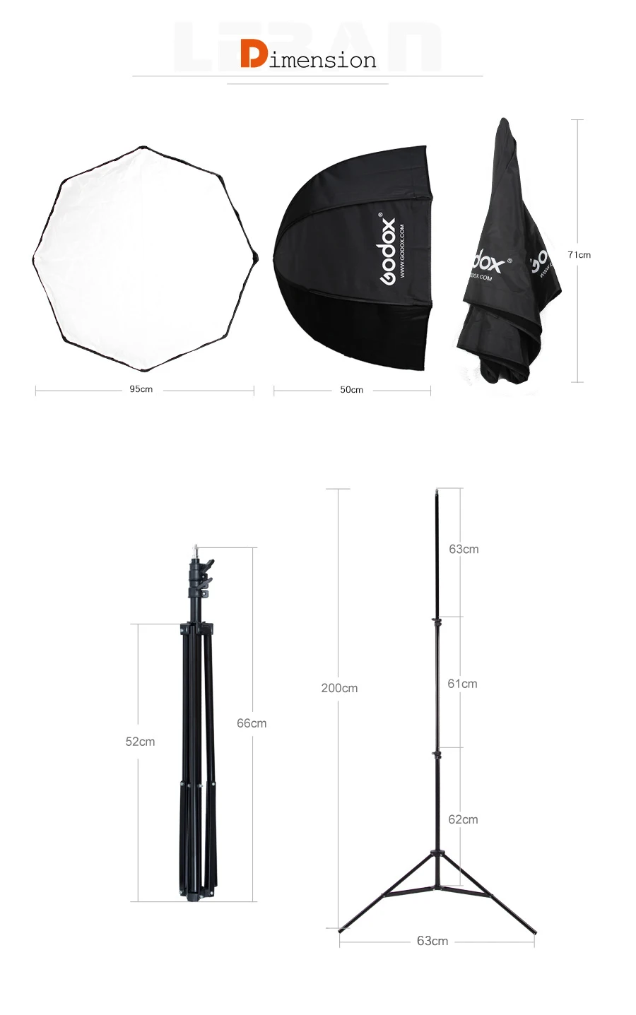 Godox 95cm 37.5インチ オクタゴンアンブレラソフトボックス ライト