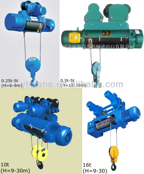 Cheap 5mt 220v cd1 md1 wire rope electric hoist for pakistan
