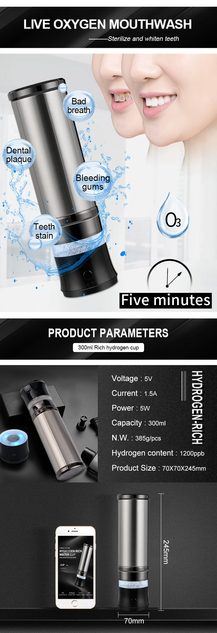 portable hydrogen water generator