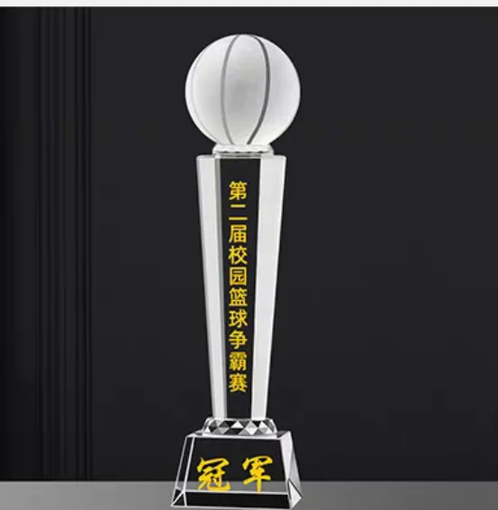 Sports trophy and medals customized crystal glass awards resin trophies metal trophies manufacture