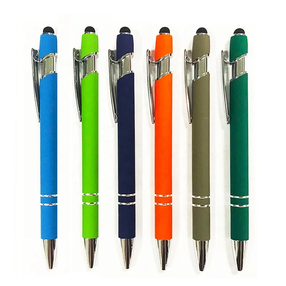 
Metal Pen in stock Promotional Click ball pen Soft Touch Screen Stylus Ballpoint Pen 
