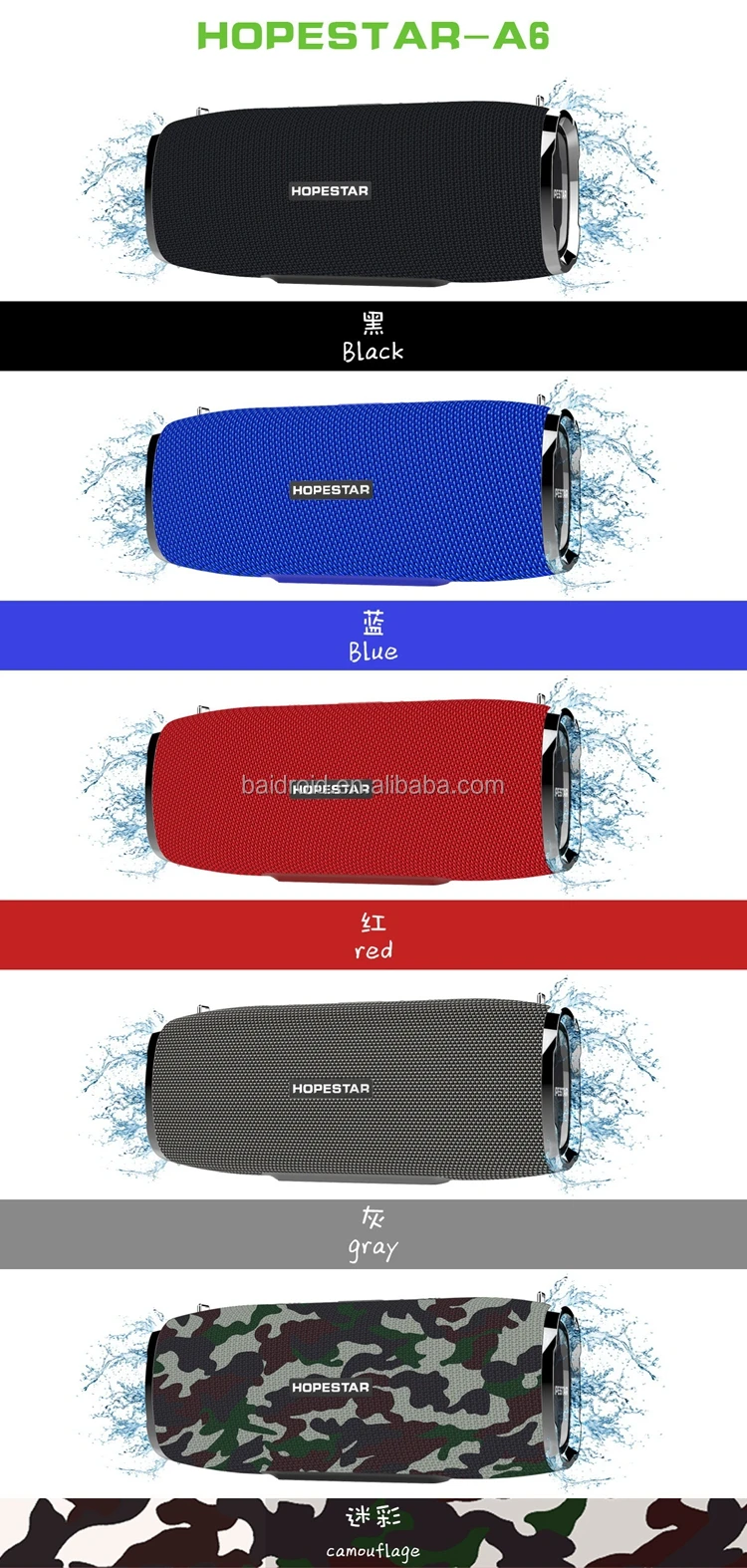35W Waterproof Hopestar A6 Bluetooth Speaker Audio Speaker Audio Bass Subwoofer Outdoor Portable Wireless Speaker + Mobile Power - ANKUX.COM