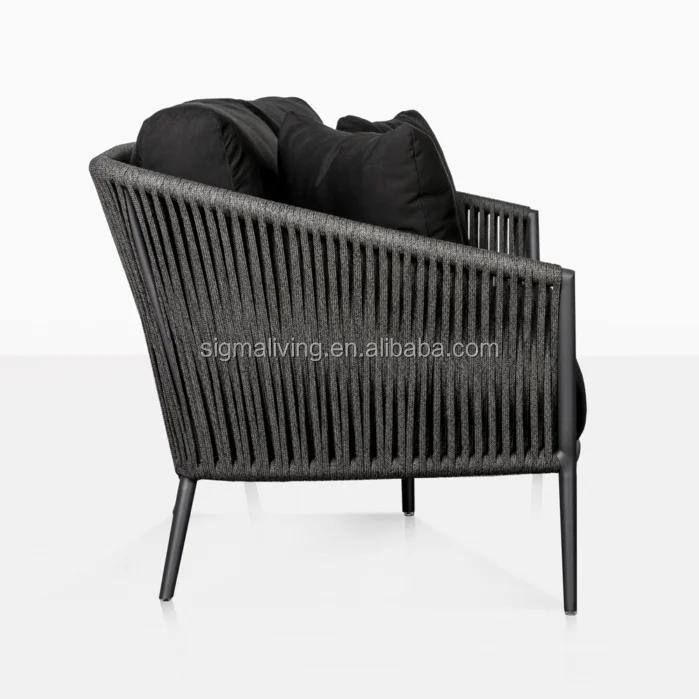 Hot sale comfortable outdoor furniture hand woven garden furniture rope loveseat sofa