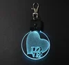 RGB 7 Colors Flash 3D LED Light LOVE Engraved Keyring Heart Light