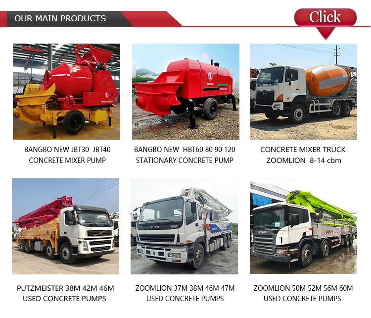 Zoomlion 37m 50m 52m Used Truck Mounted Concrete Pump Truck Machine