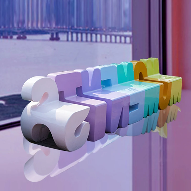Custom Alphabet Letter Seater Bench Indoor/Outdoor Leisure Waiting ...