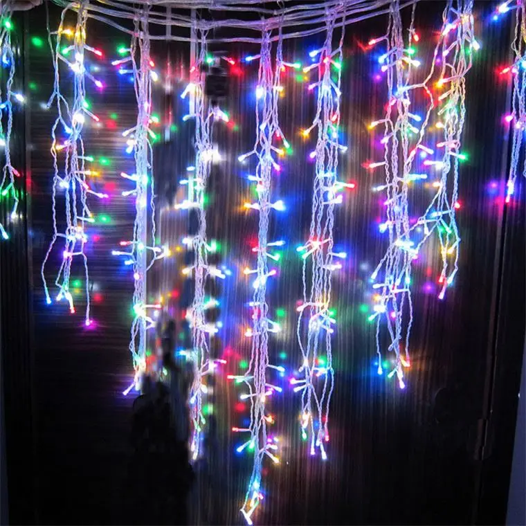 Twinkle Romantic Wedding Window String External Light Christmas Tree Net Multicolor Led Curtain Lights