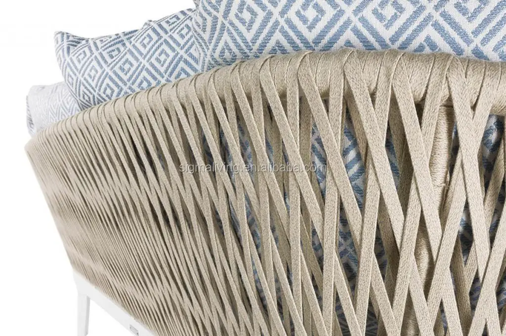 Hot sale comfortable outdoor furniture hand woven garden furniture rope sofa