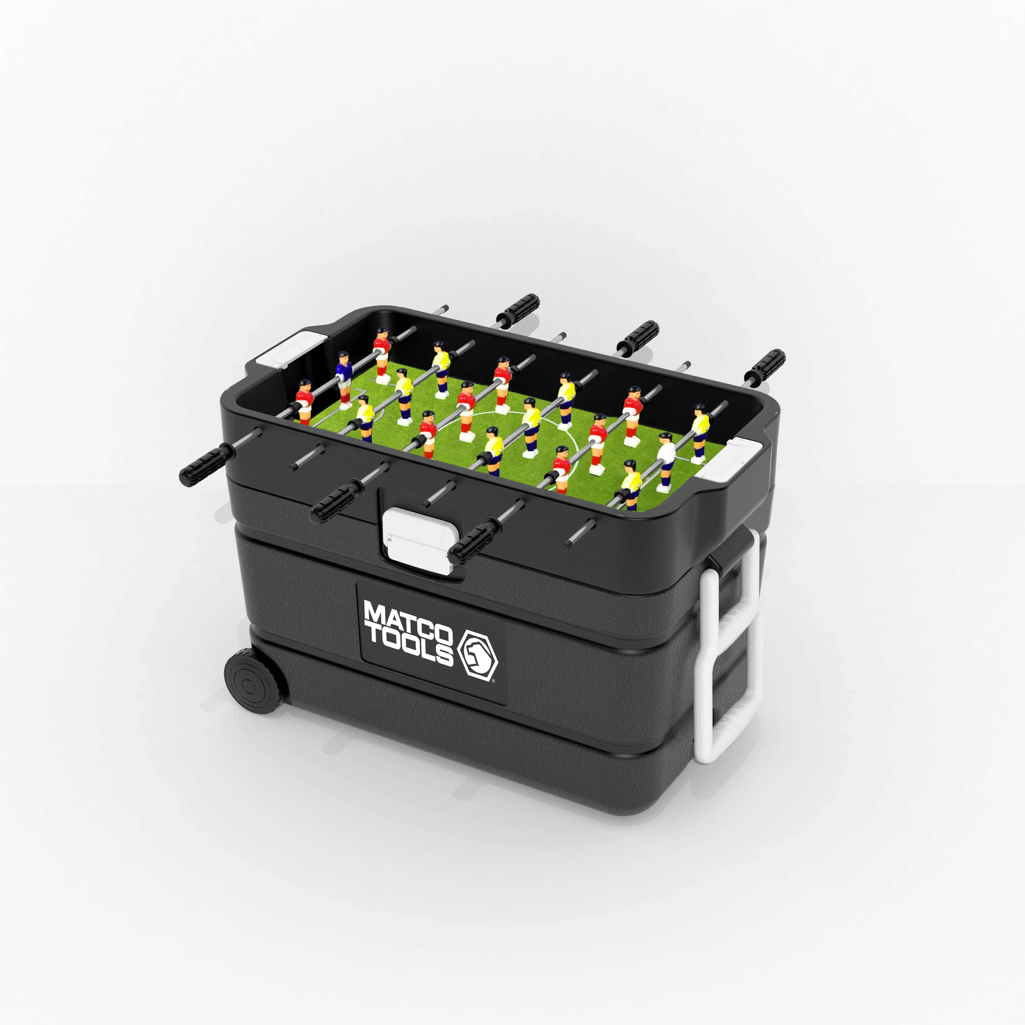 Ice Cooler Box With Foosball Table Game,Trolley Cooler Cart For Picnic