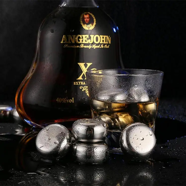 Chess shaped whiskey chilling stones metal bar ice cubes