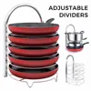 SUS201 U shape Pot Adjustable 5 layers Lid Rack Stand Metal Kitchen Organization Rack Storage Pot Pan Organizer