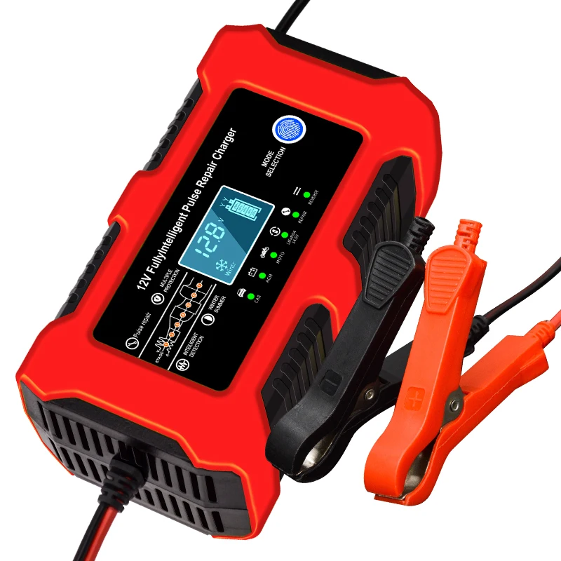 12V10A Intelligent Pulse Repair Multifunctional Charger with Integrated Lamp for Lead Acid Battery factory
