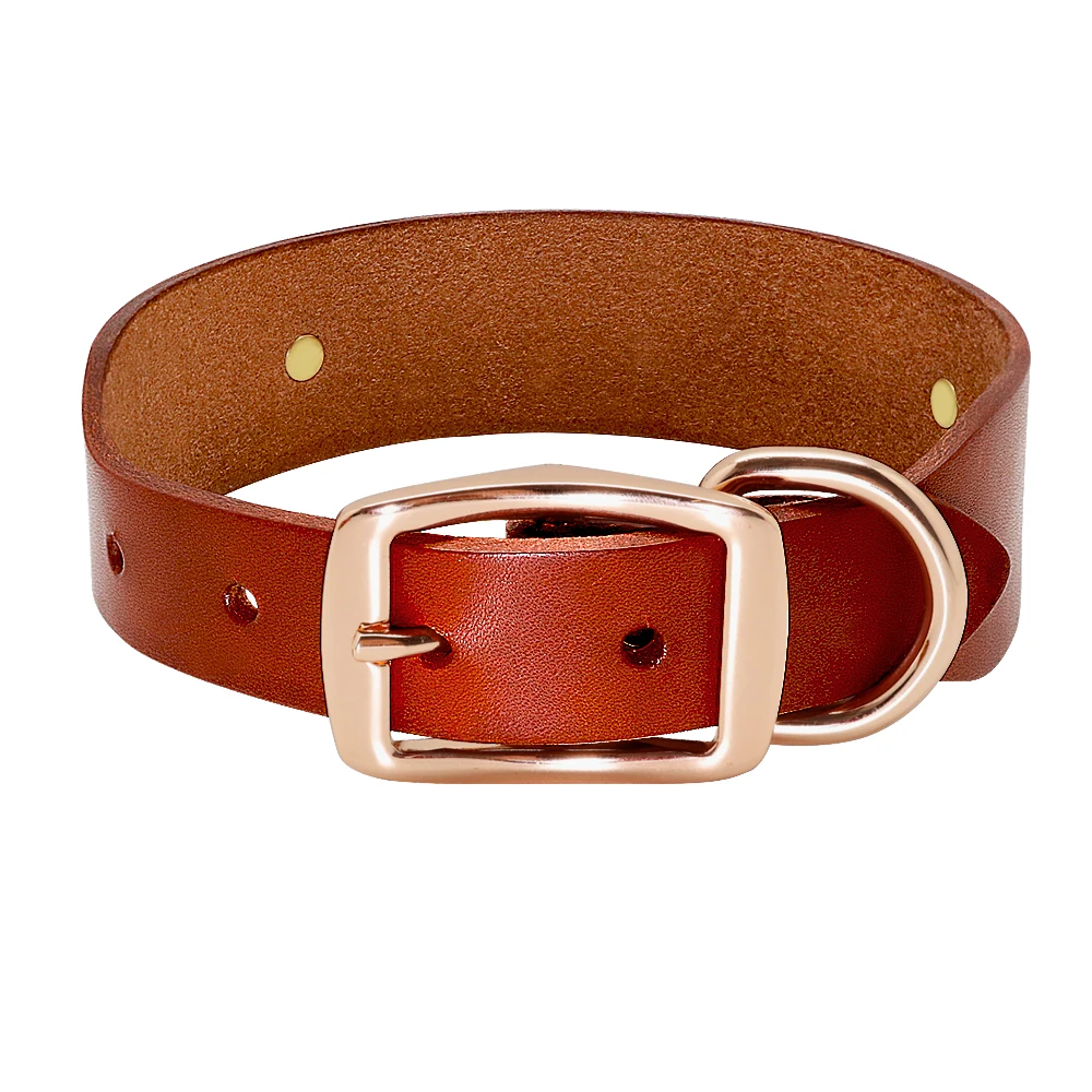 Wholesale Leather Dog Collar Luxury Leather Pet Dog Collar Metal Buckle