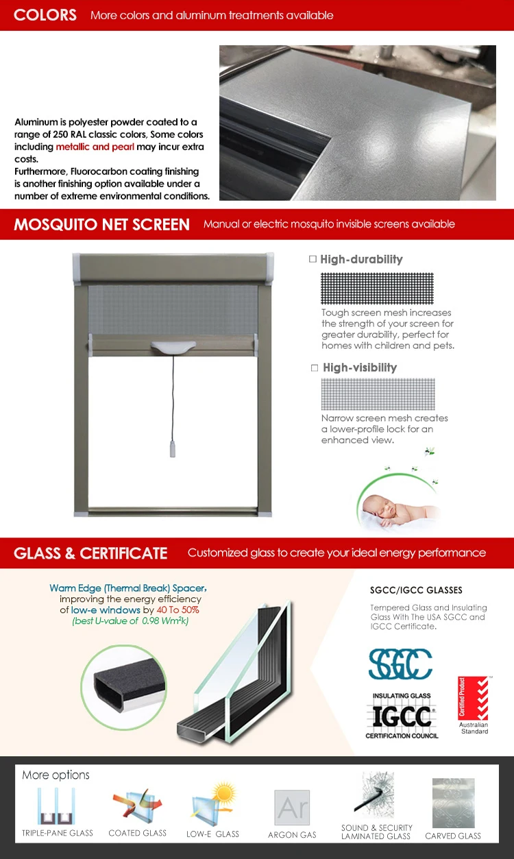 Hot sale in Australia sound proof thermal break double glazed glass for house sliding windows