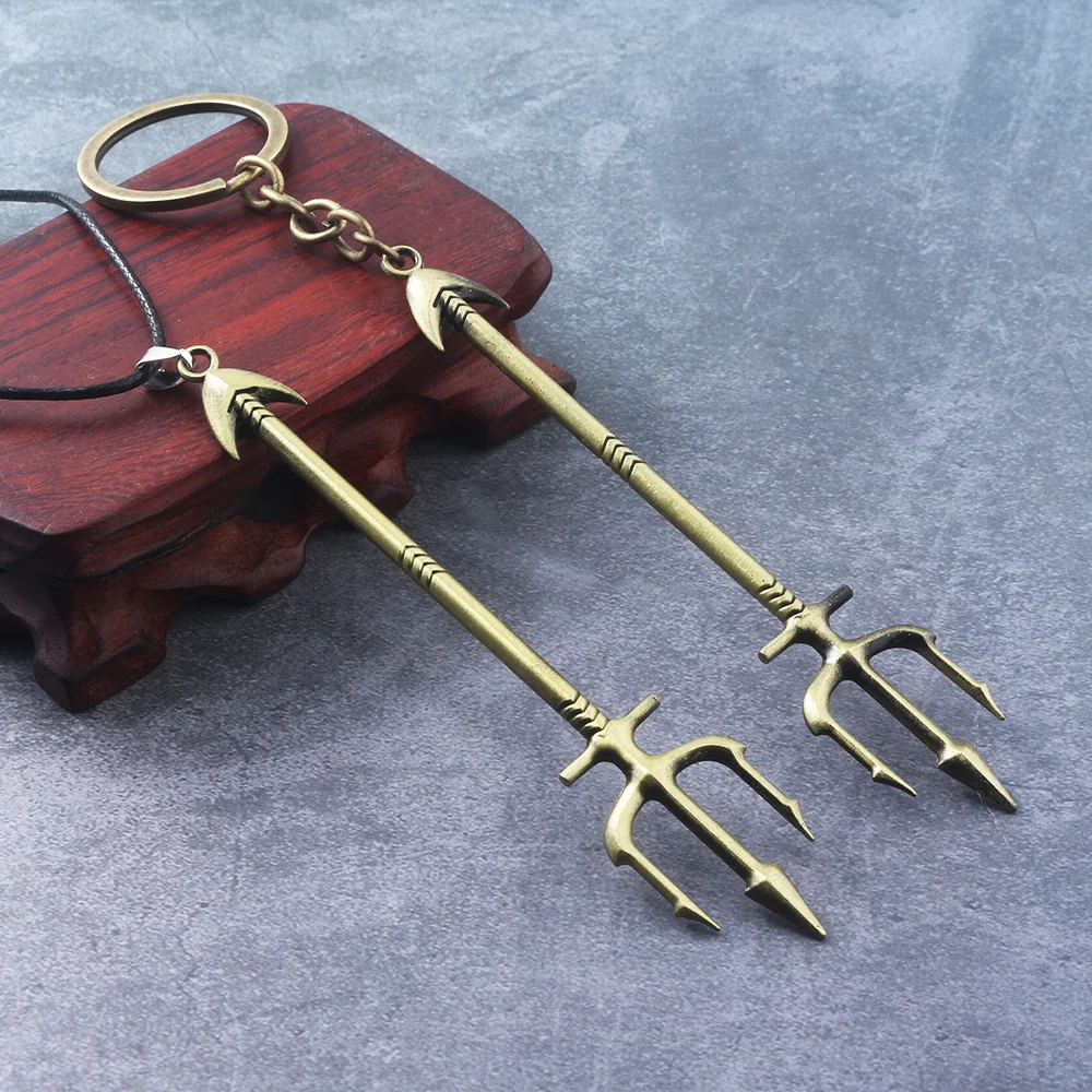 dc justice league superhero aquaman trident 3d weapon keychain