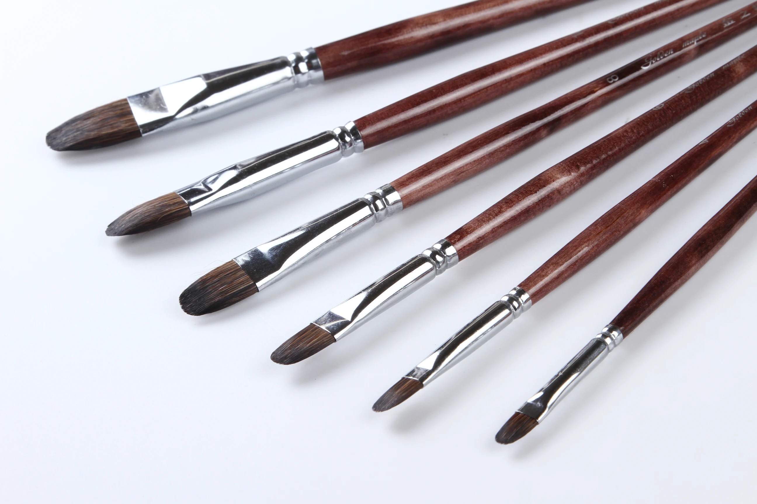 6 pcs filbert shape brush for artwork top quality professional