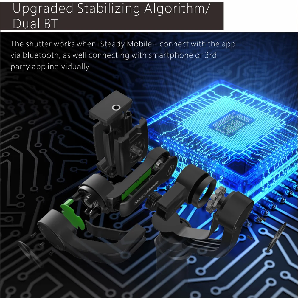 Hohem Isteady Mobile Plus 3-Axis Gimbal Stabilizer for iPhone Smartphone Vlog Youtuber Live Video Record with Sport Inception