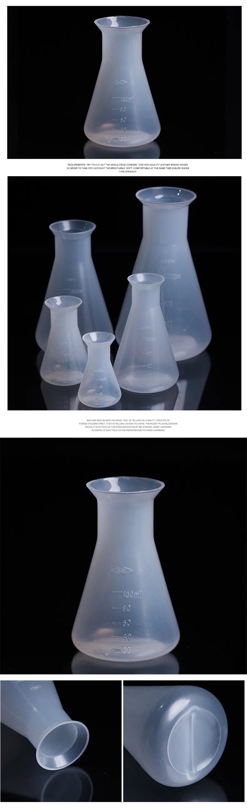 Haiju Lab Plastic Erlenmeyer Flask Narrow Neck Conical Triangle Flask