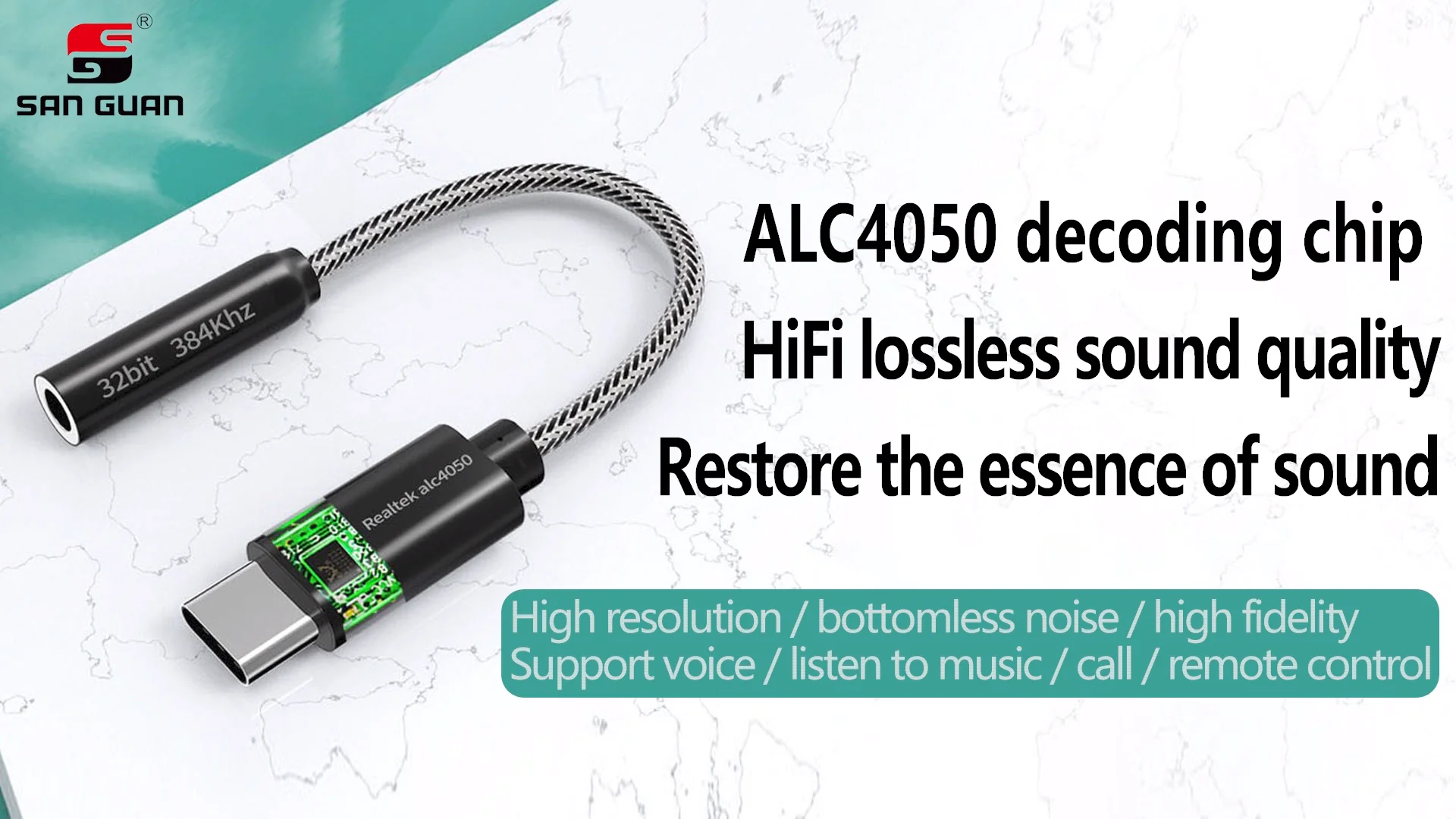 Hifi Audio Dac Headphone Adapter Usb Type C To 3.5mm Headphone Jack