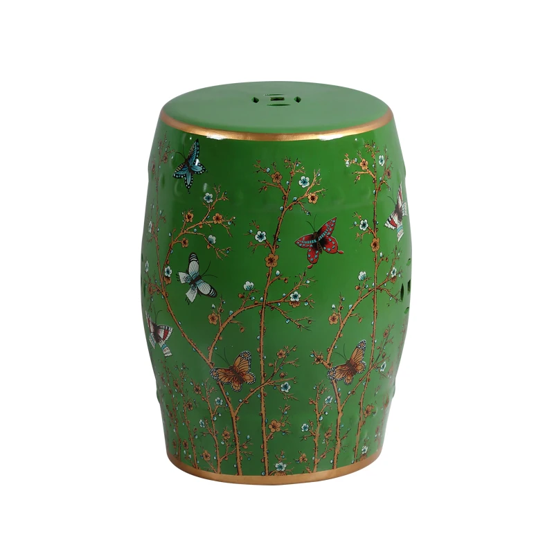 Y0057 18''h Ceramic Stool Flower Design Buy Stool,Ceramic Footstool