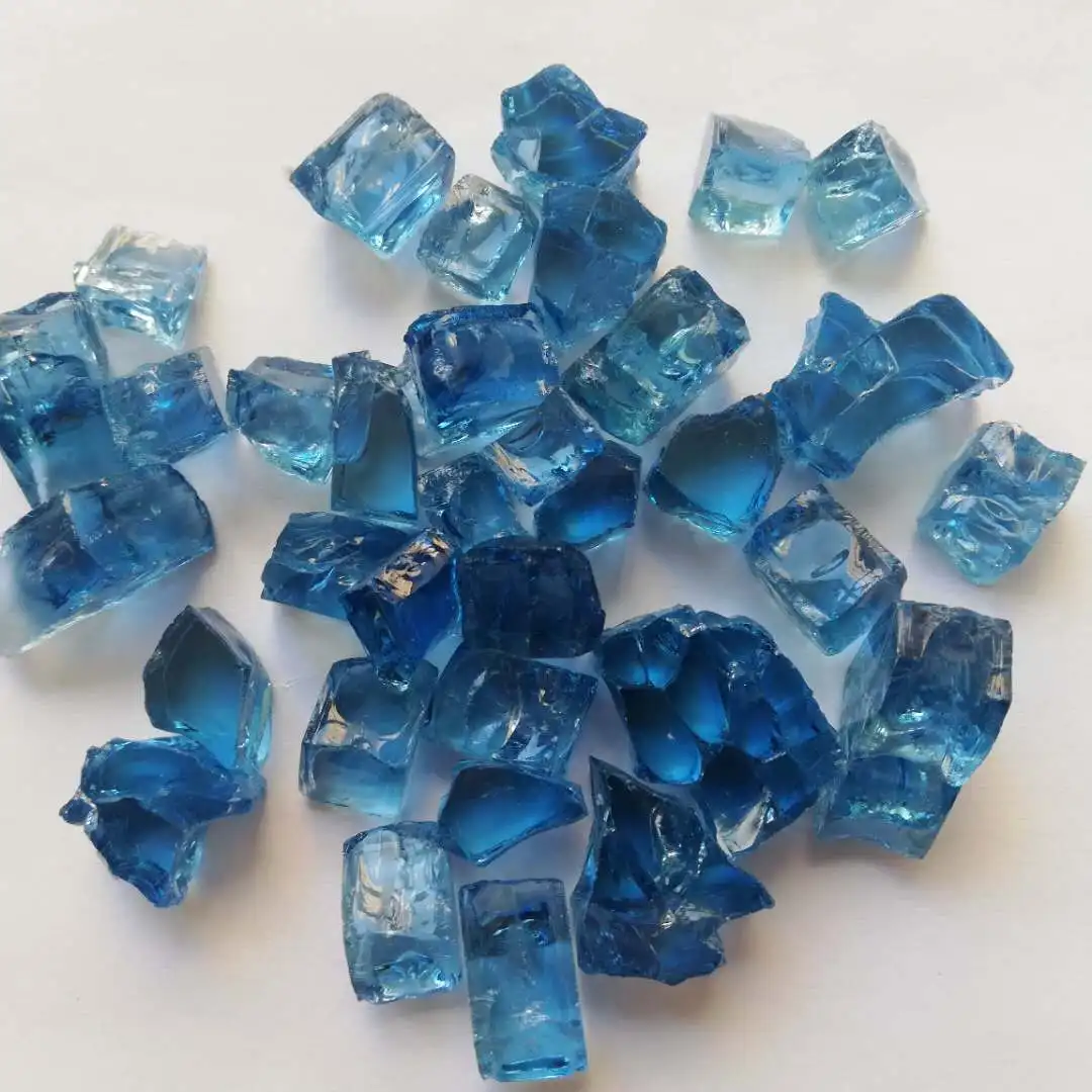 1/2 cobalt blue reflective replacement fireplace glass tempered