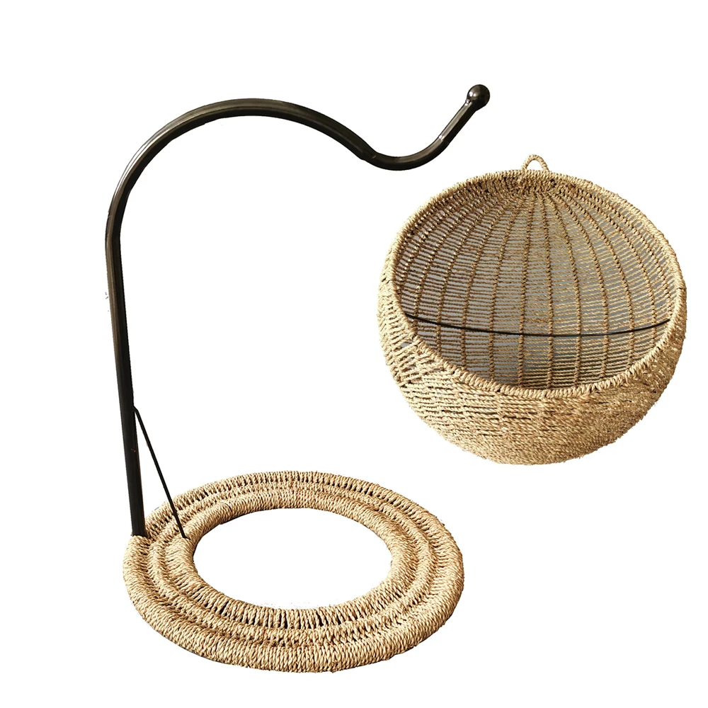 Swing Hanging Rattan Basket Bed Cat Garden Swing For Cat Pet Supplies