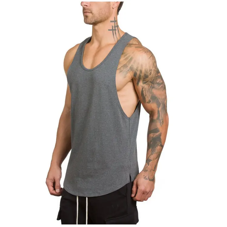Wholesale Custom Logo Sports Muscle Fit Plain Tank Tops Gym Running ...